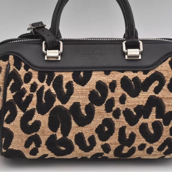 LV Limited Edition Chenille Leopard Baby/Mini Hand Boston Bag - Picture 3 of 15
